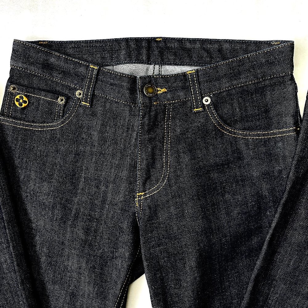 Auc Louis Vuitton Toile denim straight leg jeans - Picture 8 of 15